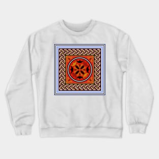 Roman mosaic floral medallion Crewneck Sweatshirt